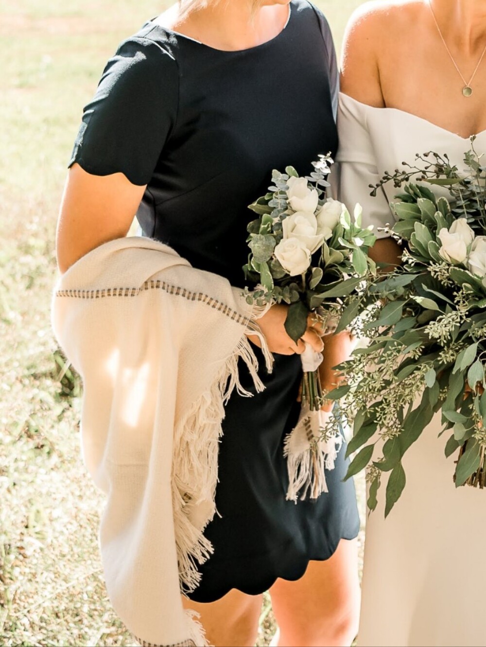Black Short-Sleeve Bridesmaid Dress